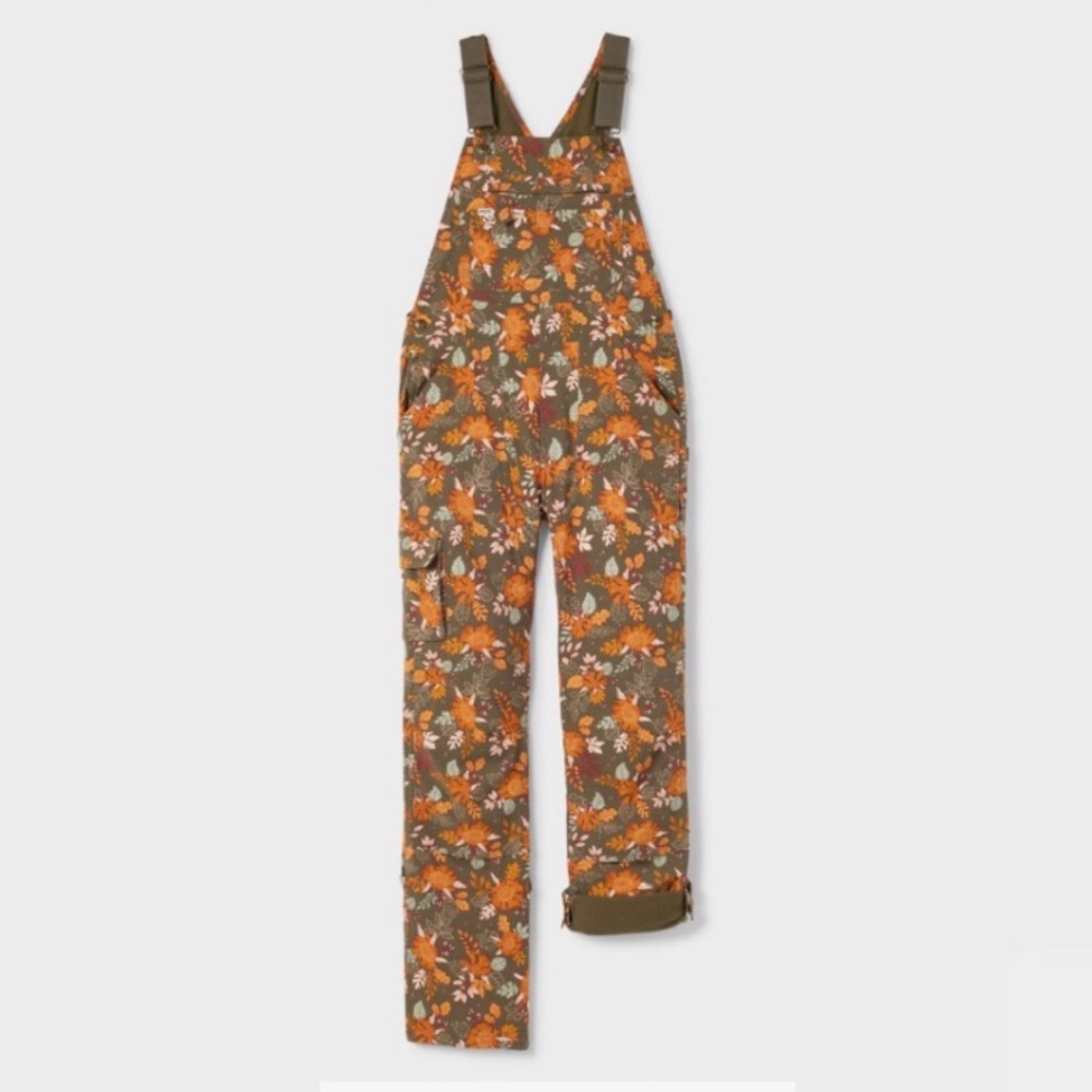 NWT Duluth 2X x31L Heirloom Gardening Lined Bib Overalls Loden Autumn Leaves - Picture 9 of 10